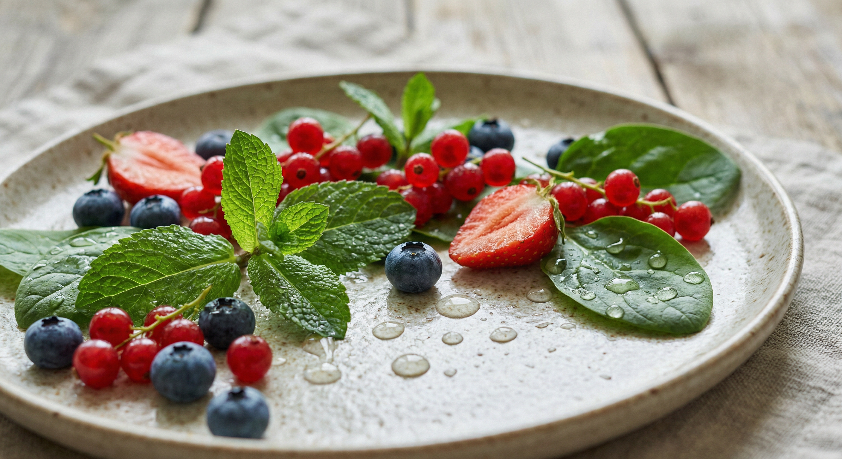 Přírodní ingredience – lesní ovoce a čerstvé listy